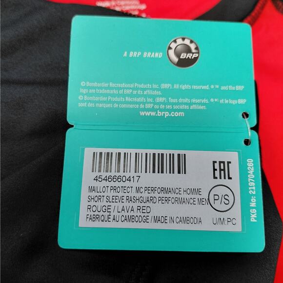 Sea Doo Mens Rashguard Performance Shirt Size Small Red Short Sleeve Outdoor - Picture 6 of 8